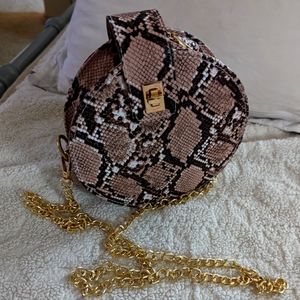 Snake print crossbody bag